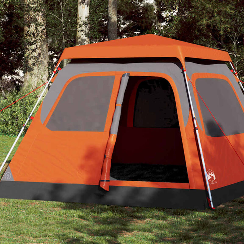 foto del prodotto vidaxl tenda a cupola 6 persone grigio e arancione a rilascio rapido