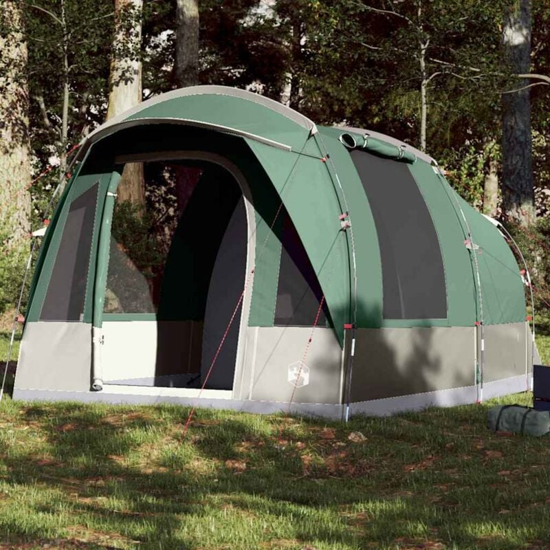 foto del prodotto vidaxl tenda da campeggio a tunnel per 3 persone verde impermeabile