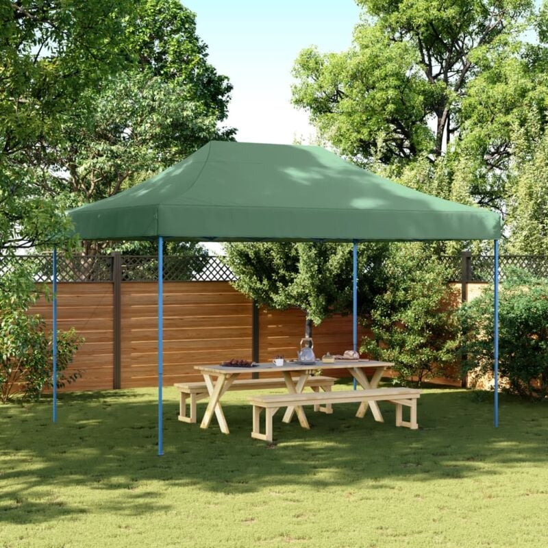 foto del prodotto vidaxl tenda da festa pieghevole pop up verde 410x279x315 cm