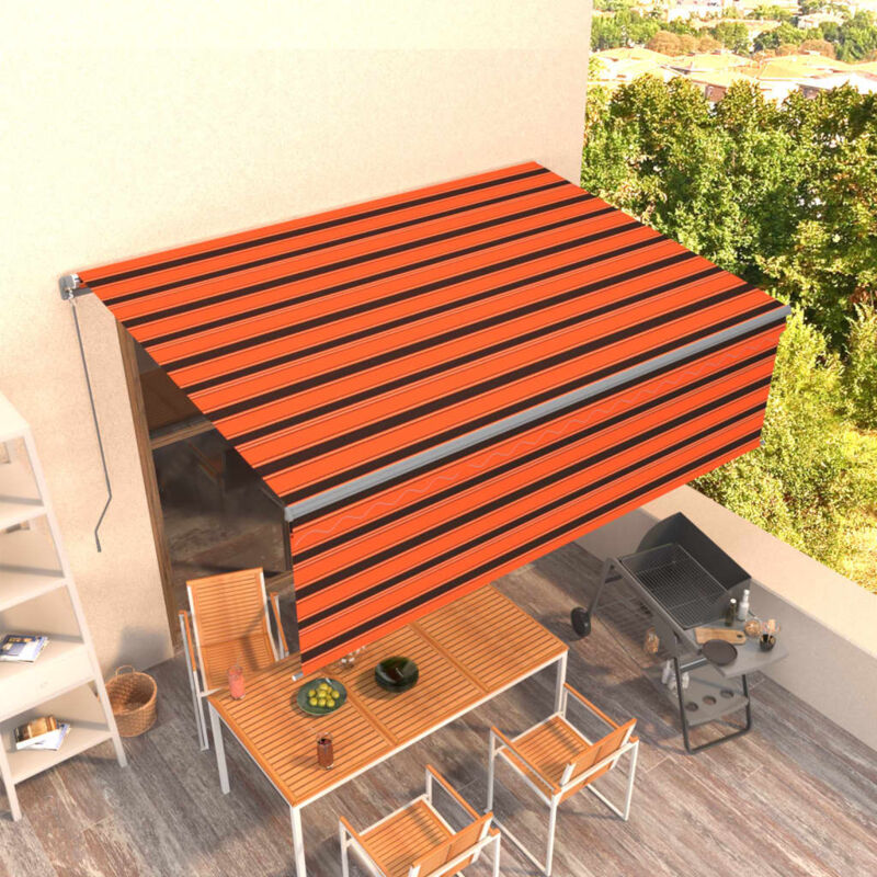 foto del prodotto vidaxl tenda da sole manuale con parasole 4,5x3m arancione marrone