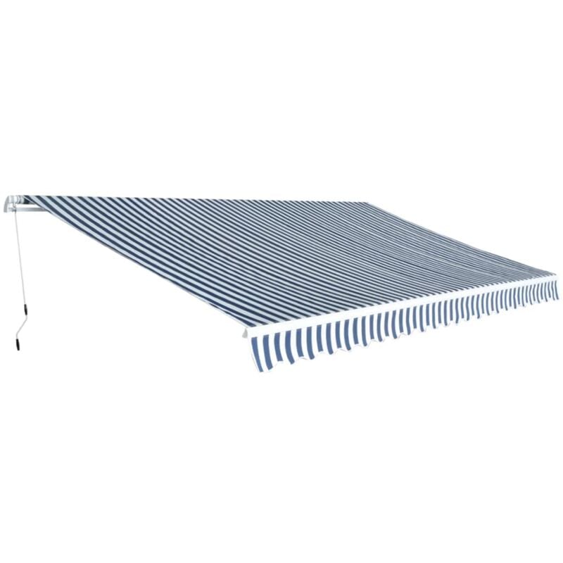 foto del prodotto vidaxl tenda da sole manuale pieghevole 500 cm blu e bianco