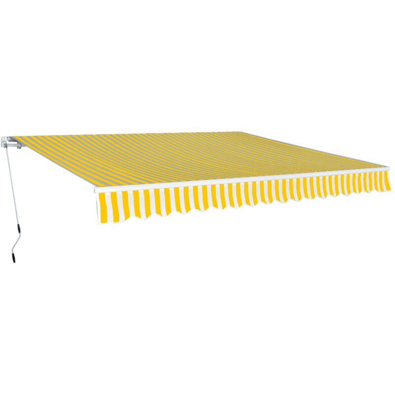 foto del prodotto vidaxl tenda da sole pieghevole manuale 400 cm giallo bianco