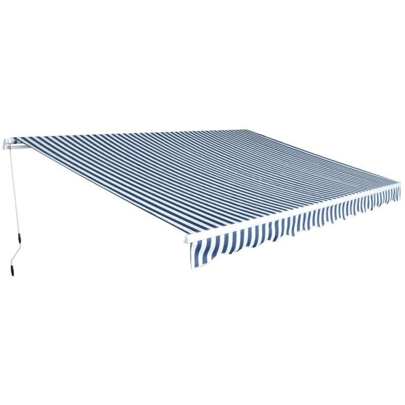 foto del prodotto vidaxl tenda da sole pieghevole manuale 450 cm blu bianca