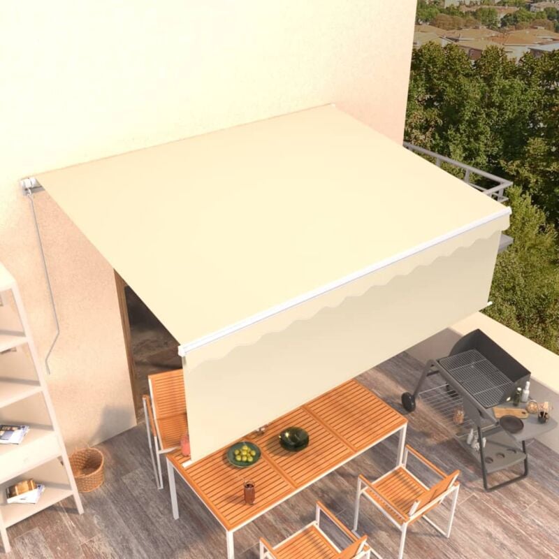 foto del prodotto vidaxl tenda da sole retrattile automatica con parasole 4x3 m crema