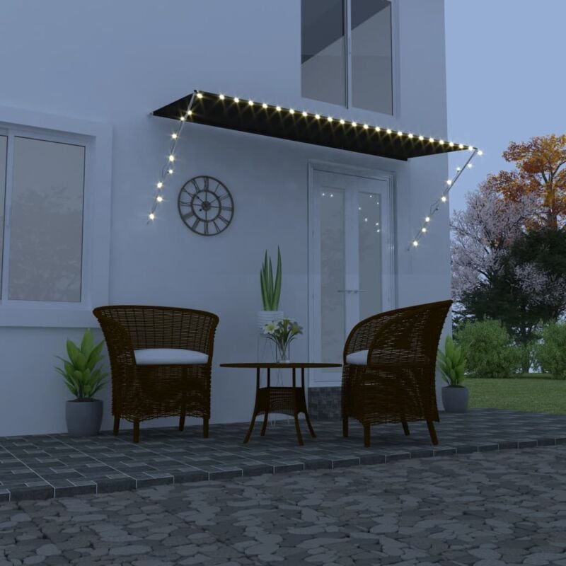 foto del prodotto vidaxl tenda da sole retrattile con led 350x150 cm antracite