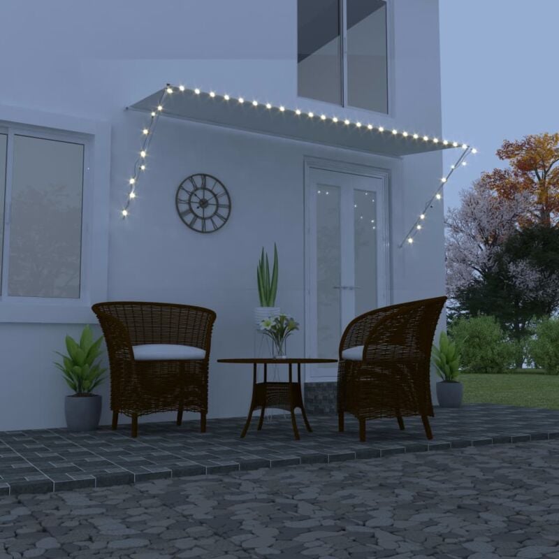 foto del prodotto vidaxl tenda da sole retrattile con led 350x150 cm crema