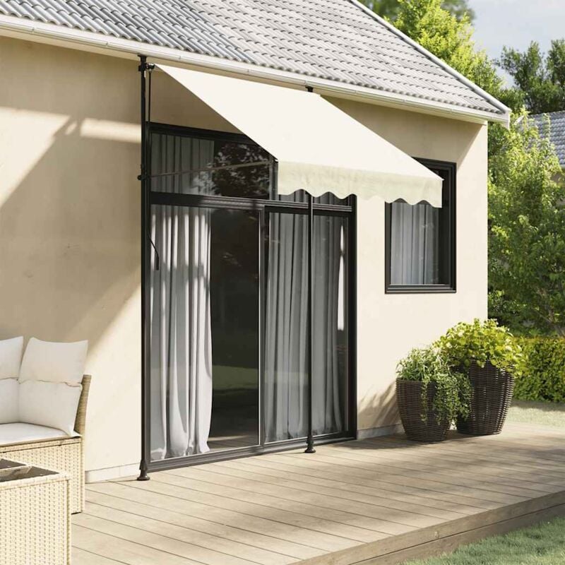 foto del prodotto vidaxl tenda da sole retrattile crema 150x150 cm in tessuto e acciaio
