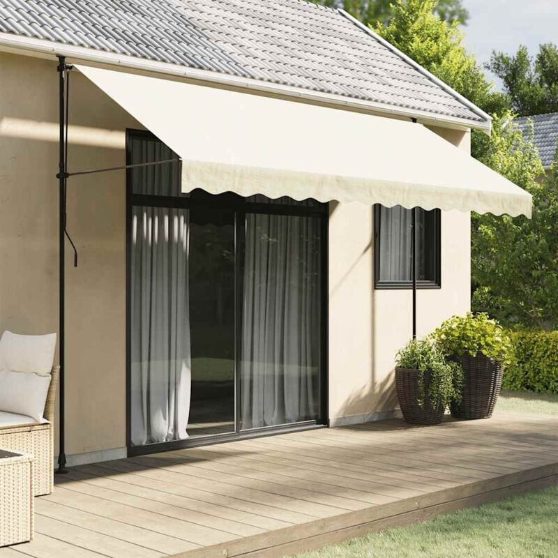 foto del prodotto vidaxl tenda da sole retrattile crema 350x150 cm in tessuto e acciaio