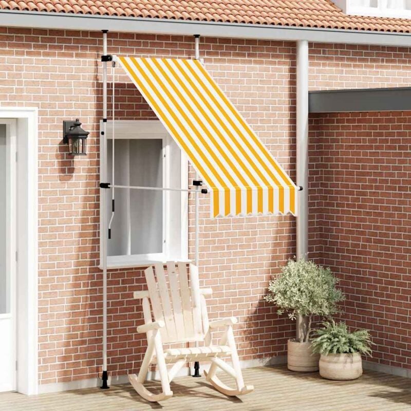 foto del prodotto vidaxl tenda da sole retrattile manuale 100 cm strisce arancio bianche