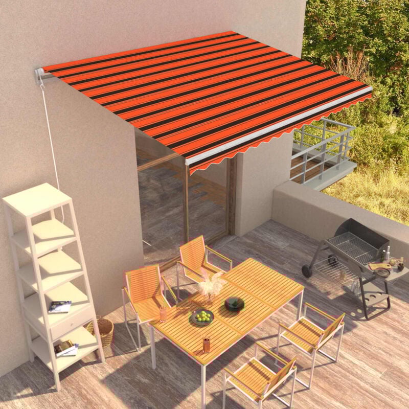 foto del prodotto vidaxl tenda da sole retrattile manuale 400x300 cm arancione e marrone