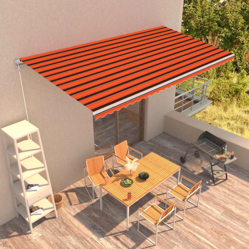 foto del prodotto vidaxl tenda da sole retrattile manuale 600x300 cm arancione e marrone