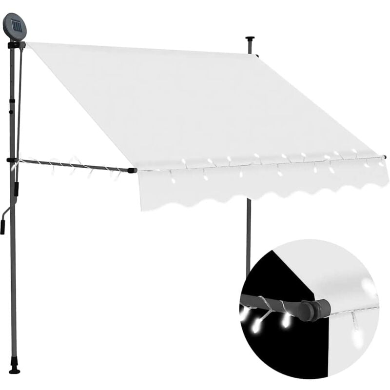 foto del prodotto vidaxl tenda da sole retrattile manuale con led 150 cm crema