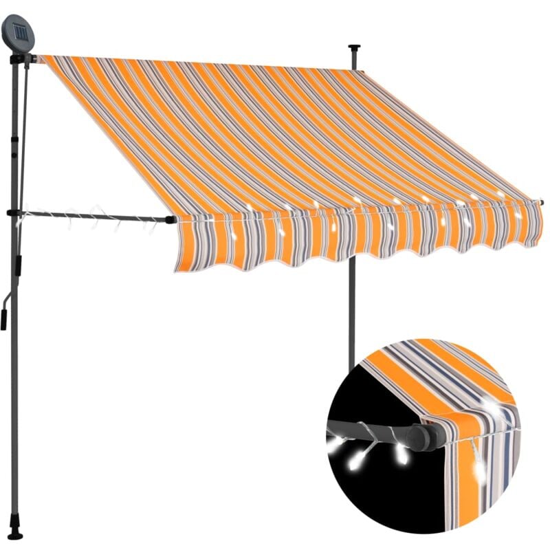foto del prodotto vidaxl tenda da sole retrattile manuale con led 150 cm gialla e blu
