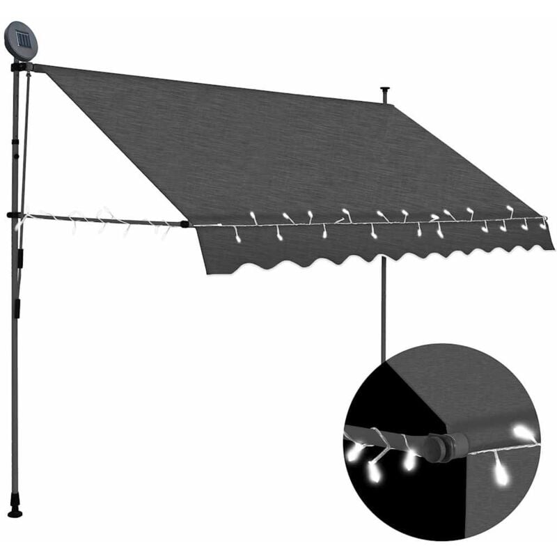 foto del prodotto vidaxl tenda da sole retrattile manuale con led 300 cm antracite