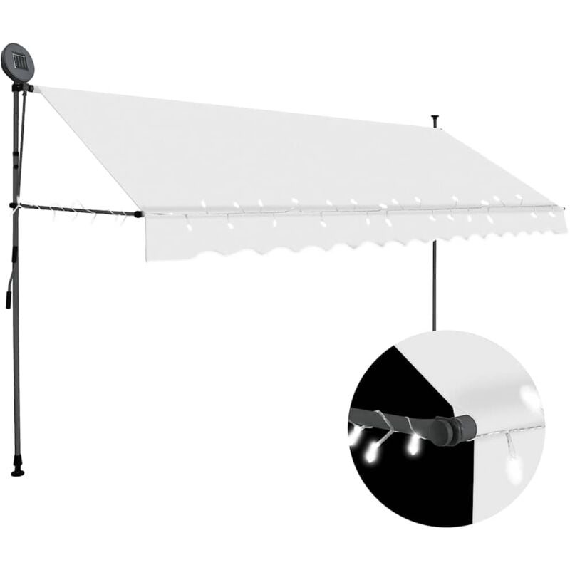 foto del prodotto vidaxl tenda da sole retrattile manuale con led 400 cm crema