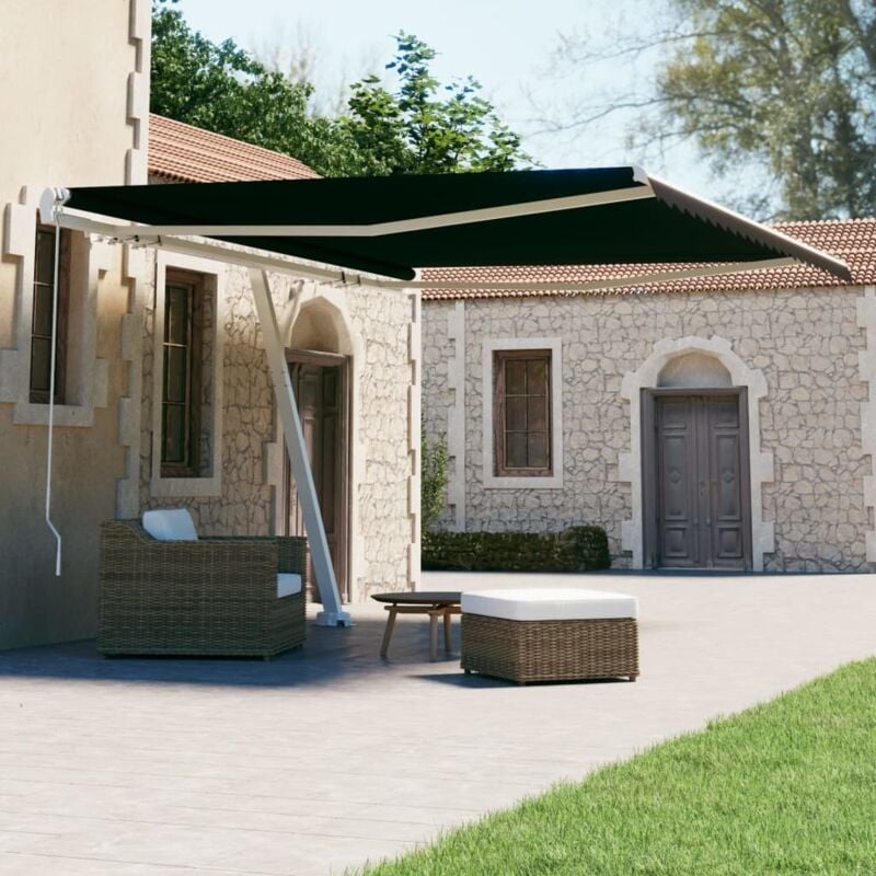foto del prodotto vidaxl tenda da sole retrattile manuale con palo 400x300 cm antracite
