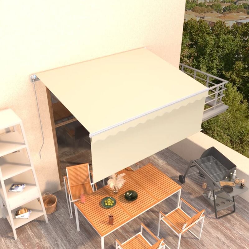 foto del prodotto vidaxl - tenda da sole retrattile manuale con parasole 3,5x2,5 m crema
