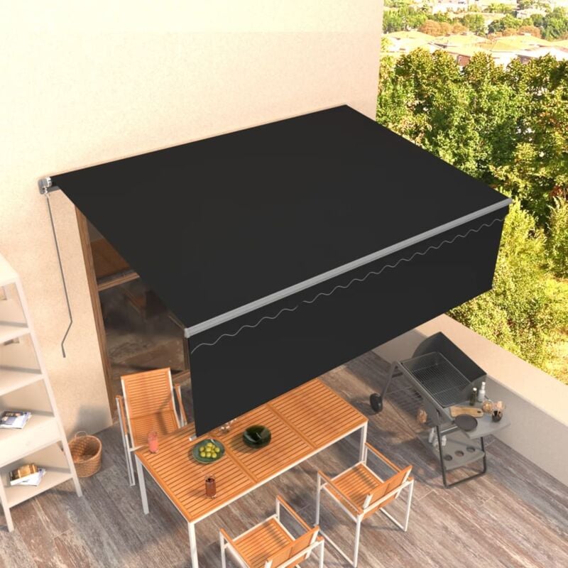 foto del prodotto vidaxl tenda da sole retrattile manuale con parasole 4x3 m antracite