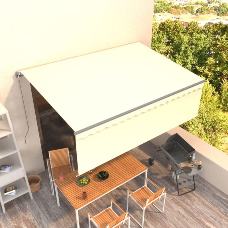 foto del prodotto vidaxl tenda da sole retrattile manuale con parasole 4x3 m crema
