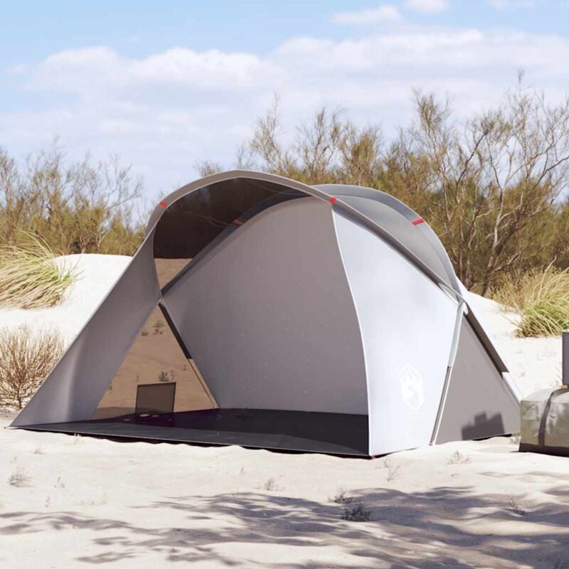 foto del prodotto vidaxl tenda da spiaggia 2 persone pop up grigia impermeabile