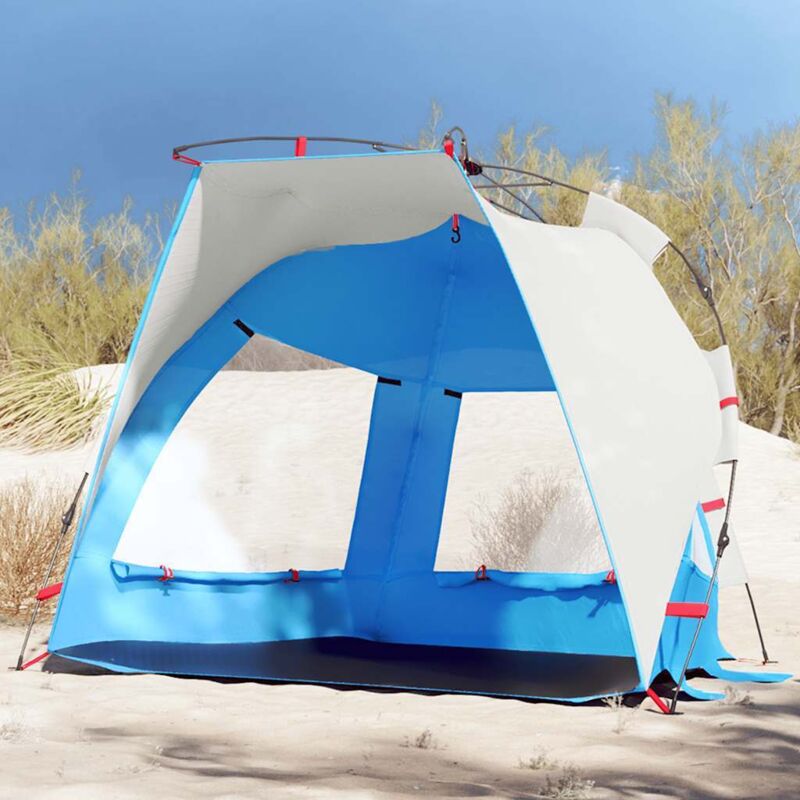 foto del prodotto vidaxl tenda da spiaggia 2persone azzurro rilascio rapido impermeabile