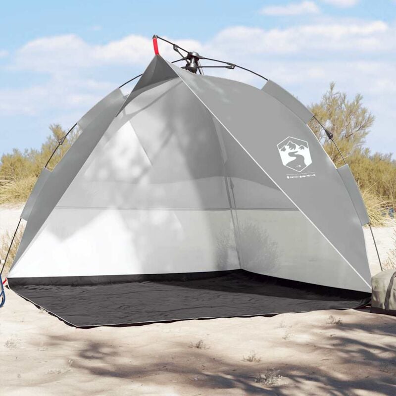foto del prodotto vidaxl tenda da spiaggia grigio rilascio rapido impermeabile