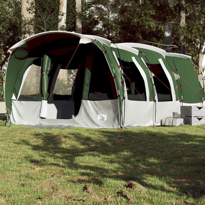 foto del prodotto vidaxl tenda familiare a tunnel per 8 persone verde impermeabile