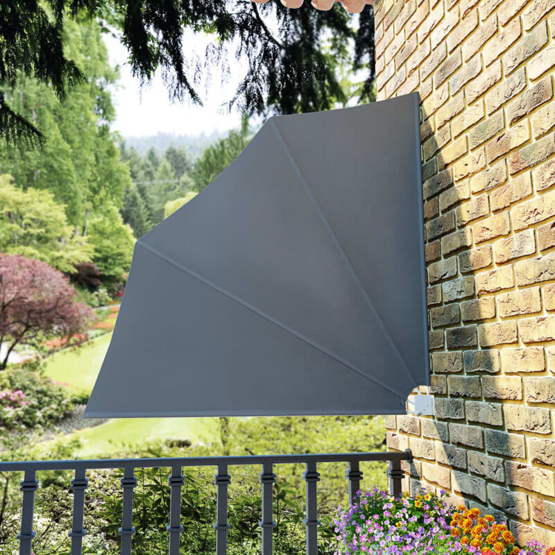 foto del prodotto vidaxl tenda laterale per balcone pieghevole grigia 140x140 cm
