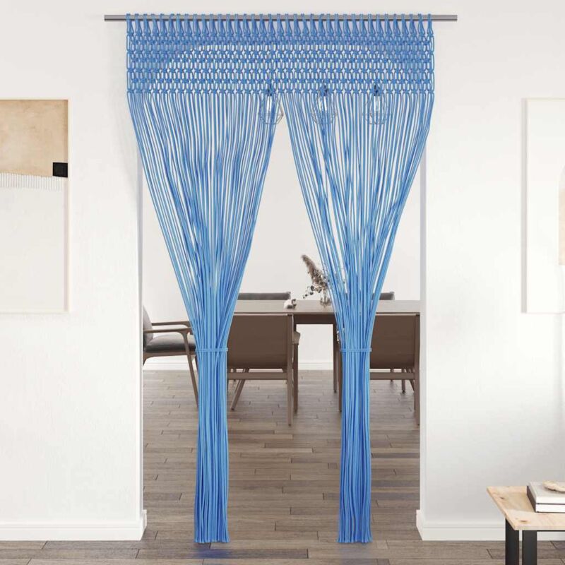 foto del prodotto vidaxl tenda macram blu 140x240 cm in cotone
