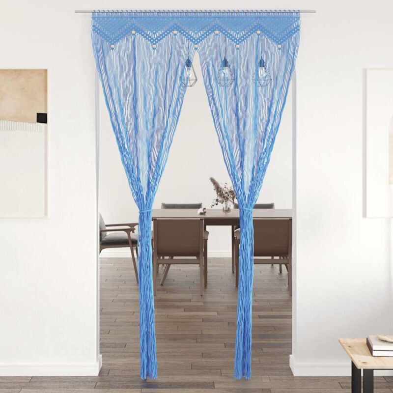 foto del prodotto vidaxl tenda macram blu 140x240 cm in cotone