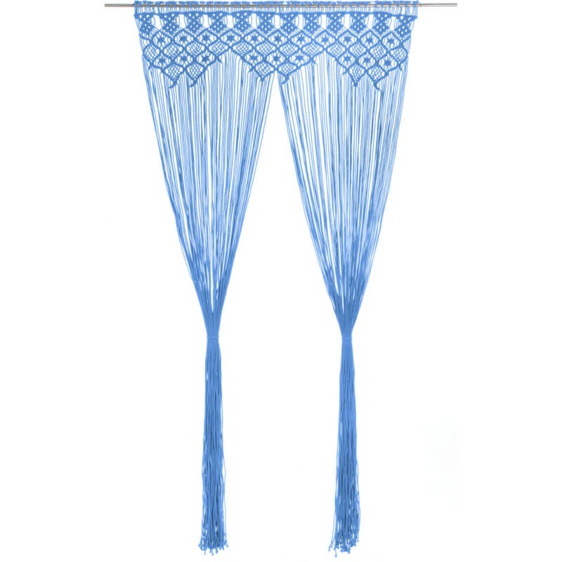 foto del prodotto vidaxl tenda macram blu 140x240 cm in cotone