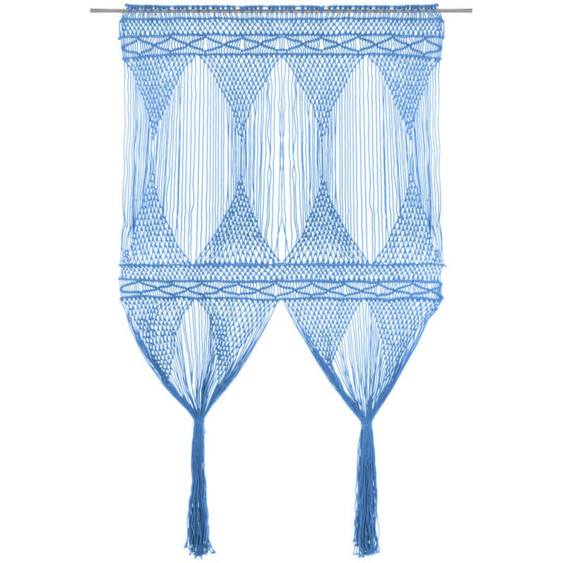 foto del prodotto vidaxl tenda macram blu 140x240 cm in cotone
