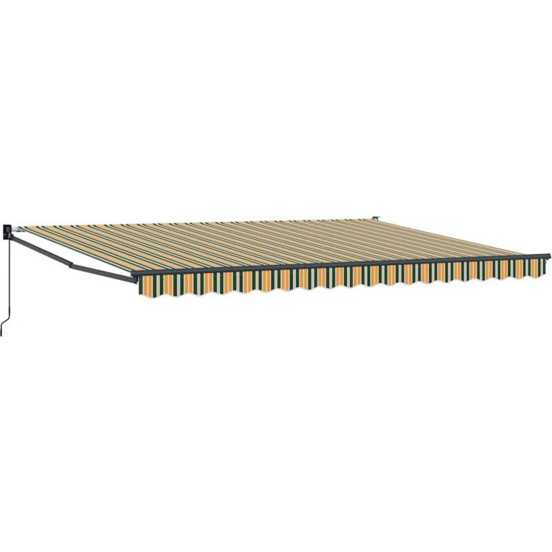 foto del prodotto vidaxl tenda manuale estensibile verde e giallo 450x300 cm