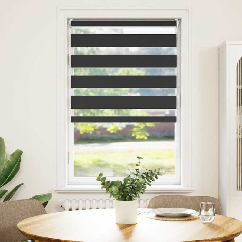 foto del prodotto vidaxl tenda oscurante a rullo zebra in poliestere 50 x 100 cm con catenella vari colori colore nero