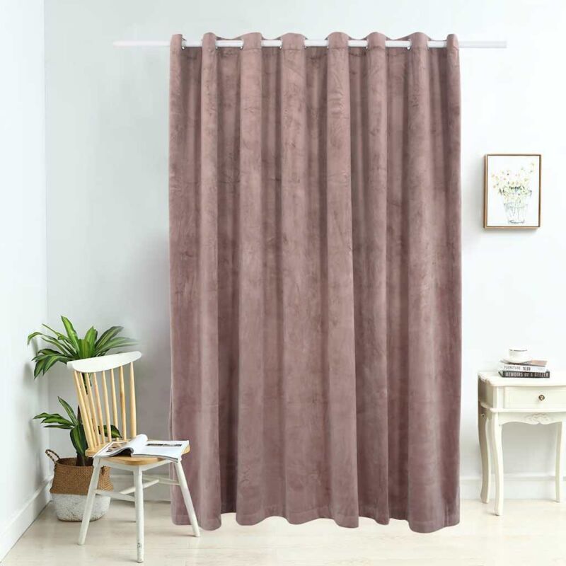 foto del prodotto vidaxl tenda oscurante anelli in metallo velluto rosa antico 290x245cm