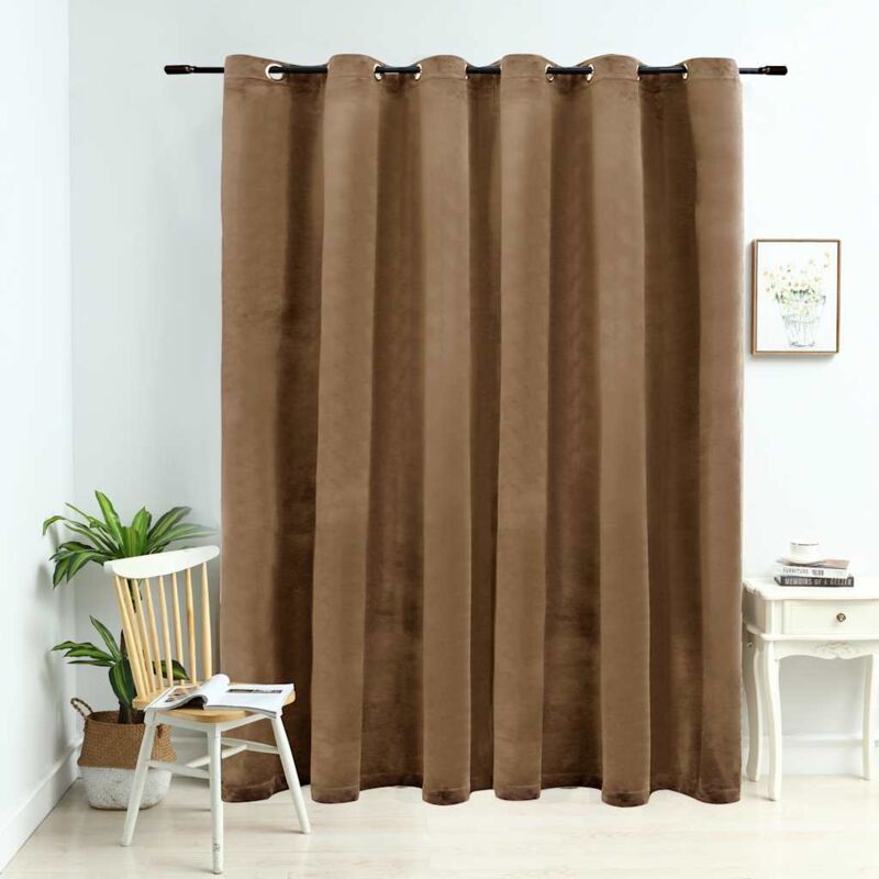 foto del prodotto vidaxl tenda oscurante con anelli in metallo velluto beige 290x245 cm