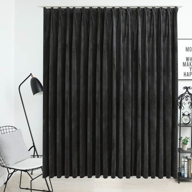 foto del prodotto vidaxl tenda oscurante con ganci in velluto antracite 290x245 cm