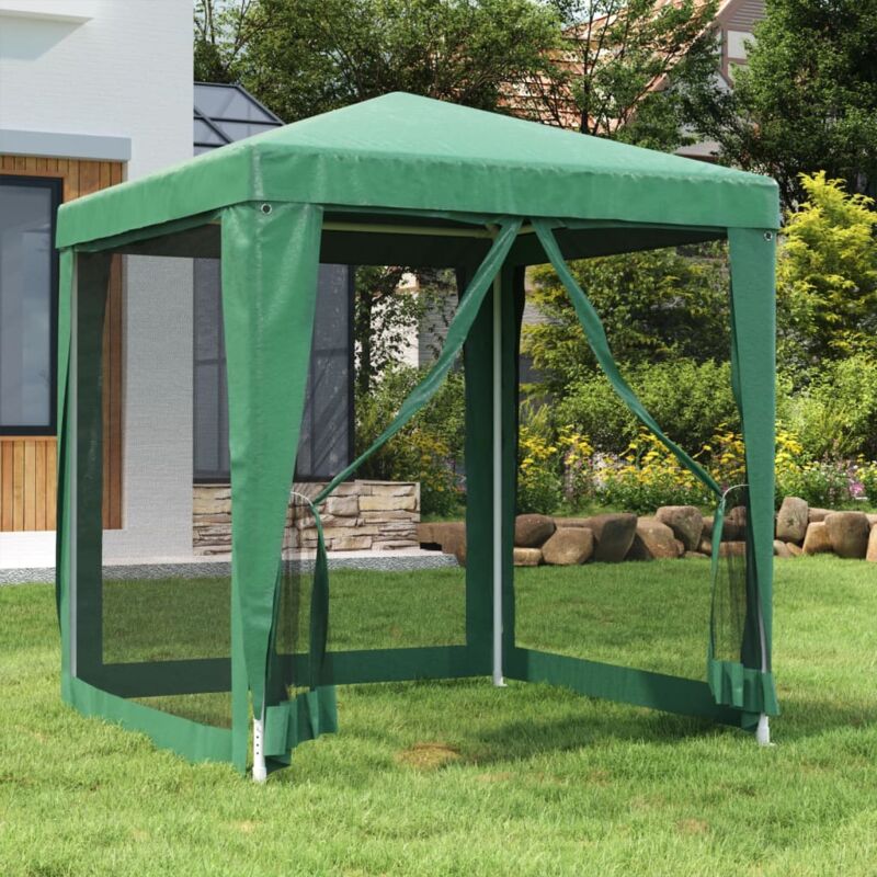 foto del prodotto vidaxl tenda per feste con 4 pareti laterali in rete verde 2x2 m hdpe
