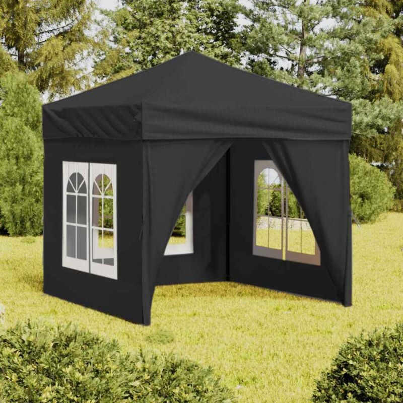 foto del prodotto vidaxl - tenda per feste pieghevole con pareti laterali antracite 2x2 m