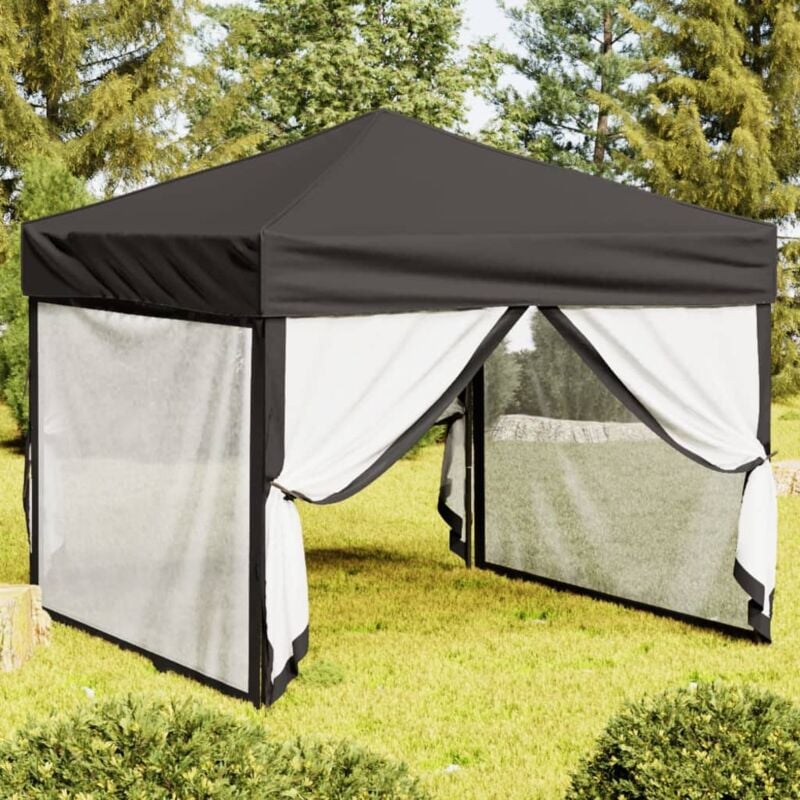 foto del prodotto vidaxl - tenda per feste pieghevole con pareti laterali antracite 3x3 m