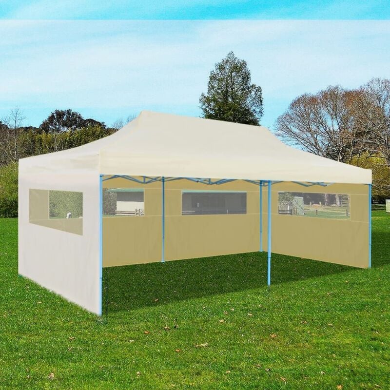 foto del prodotto vidaxl tenda per feste pop up pieghevole crema 3 x 6 m