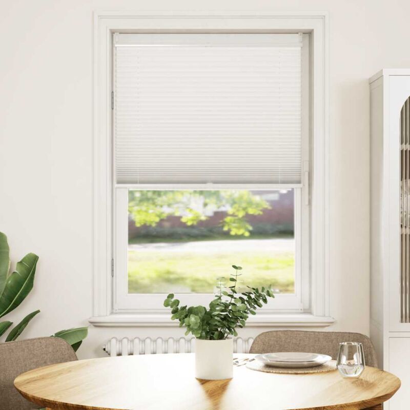 foto del prodotto vidaxl tenda plissettata bianca oscurante pieghe moderne a onde marine varie dimensioni dimensioni 70 x 150 cm