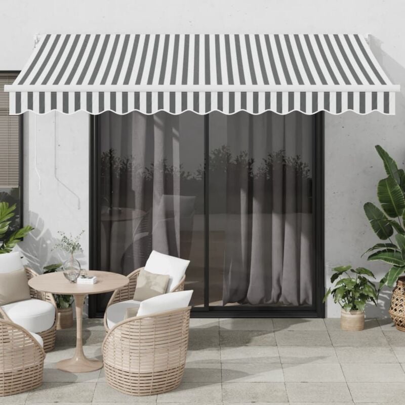 foto del prodotto vidaxl tenda retrattile antracite e bianca 3,5x2,5m tessuto alluminio