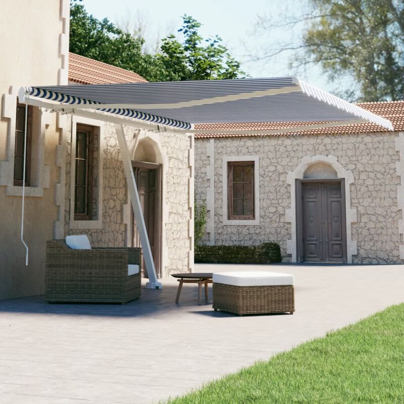 foto del prodotto vidaxl tenda retrattile manuale autoportante 400x300 cm giallo bianco