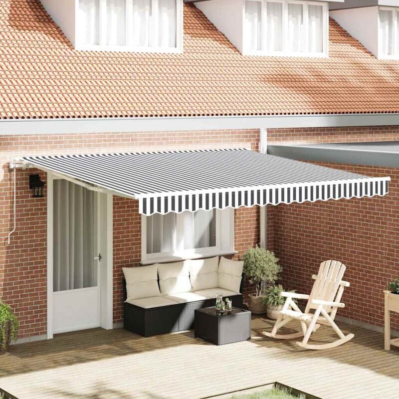 foto del prodotto vidaxl tenda sole retrattile automatica 400x300 cm antracite e bianco