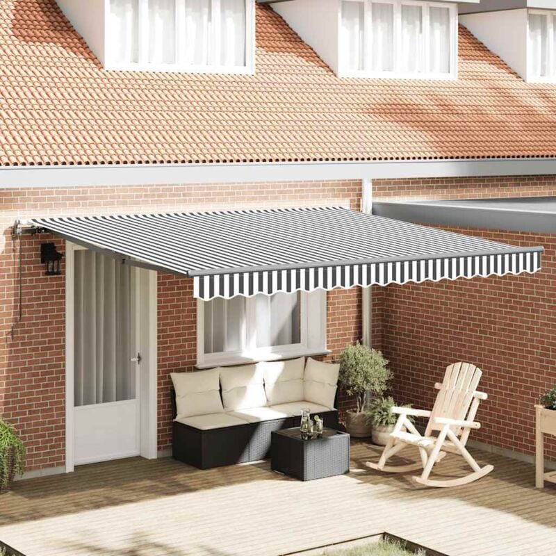foto del prodotto vidaxl tenda sole retrattile automatica antracite e bianco 400x300 cm