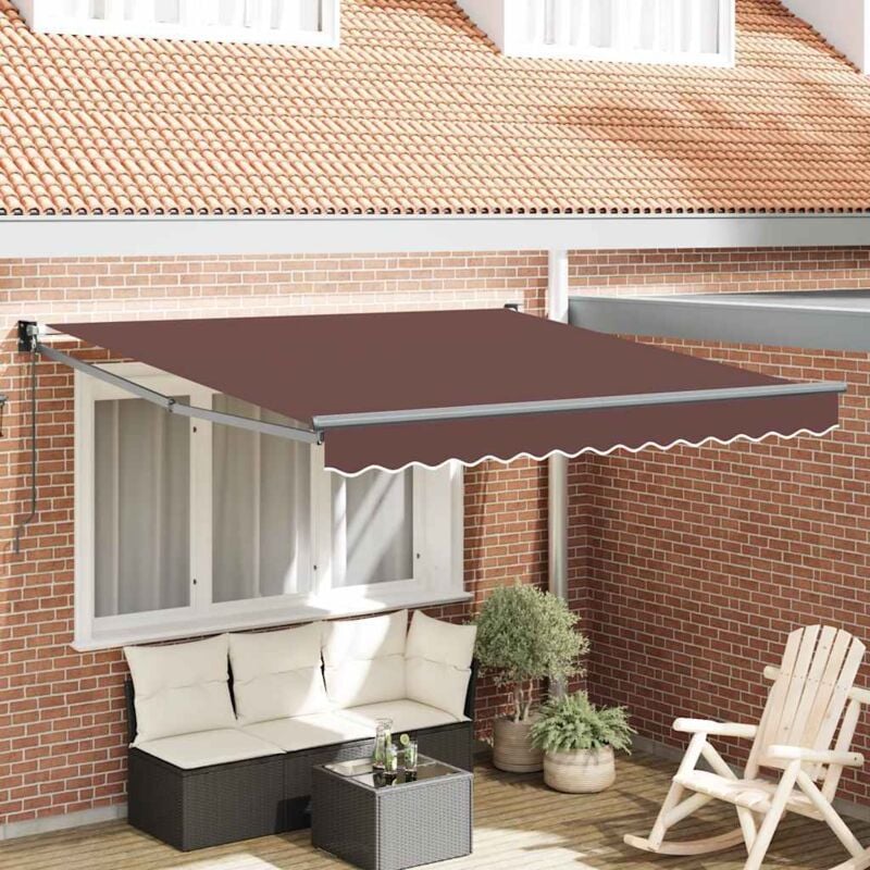 foto del prodotto vidaxl tenda sole retrattile manuale 300x250 cm marrone