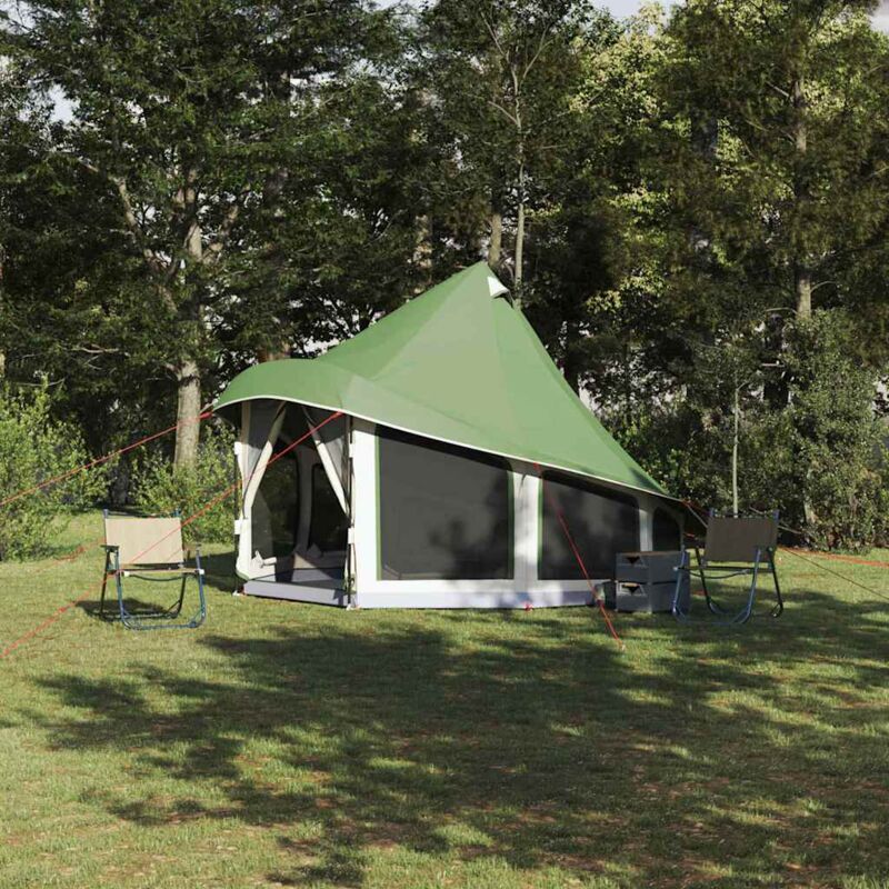 foto del prodotto vidaxl tenda tipi familiare con tetto verde 404 x 370 x 270 cm