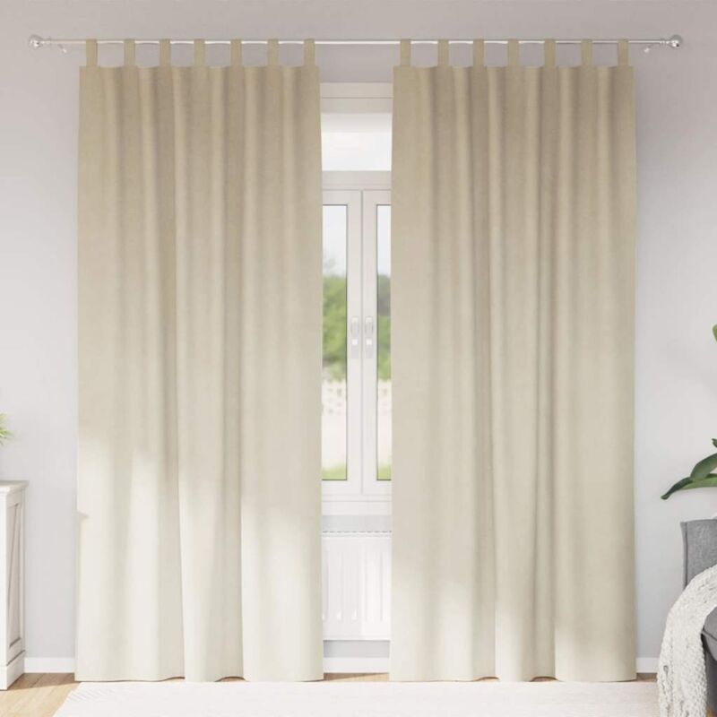 foto del prodotto vidaxl tende blackout con anelli 2 pezzi in velluto crema