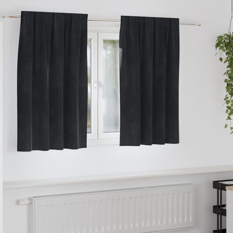 foto del prodotto vidaxl tende blackout con nastrino 2 pz in velluto nero